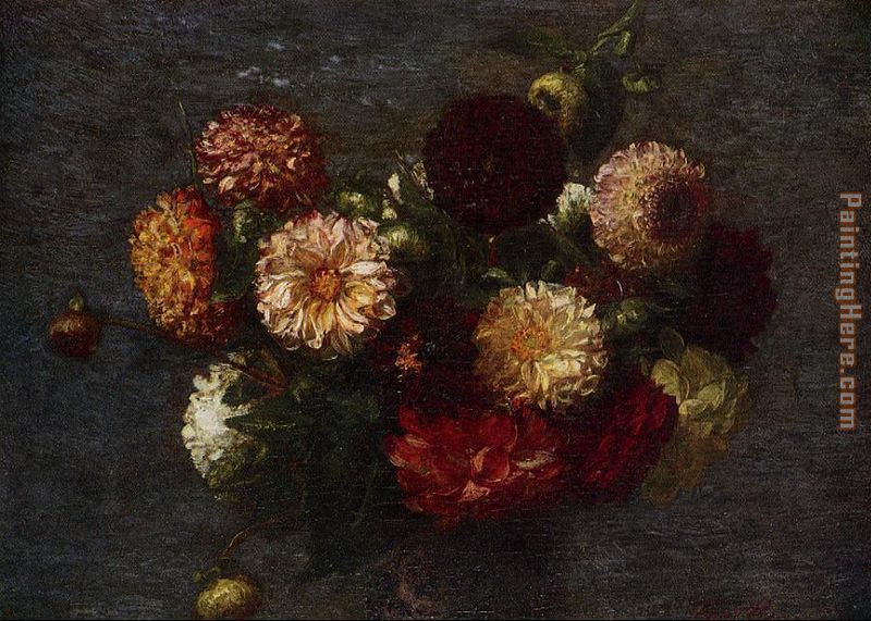 Chrysanthemums II painting - Henri Fantin-Latour Chrysanthemums II art painting